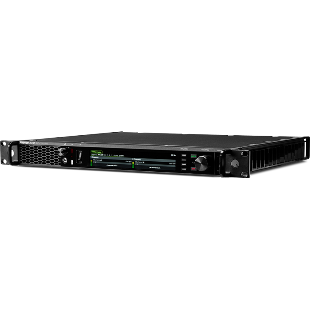 Shure ADTDE (G56) er en digital dual-sender for Axient Digital PSM-systemer med Multichannel Wideband RF og Spatial Diversity Transmission