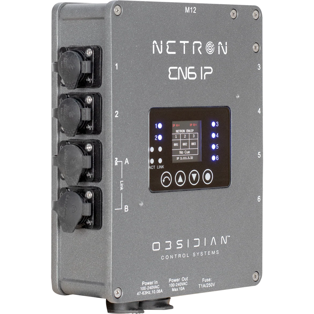 [2256675] Obsidian Netron EN6 IP er en IP66-klassifisert Ethernet-til-DMX gateway med seks porter