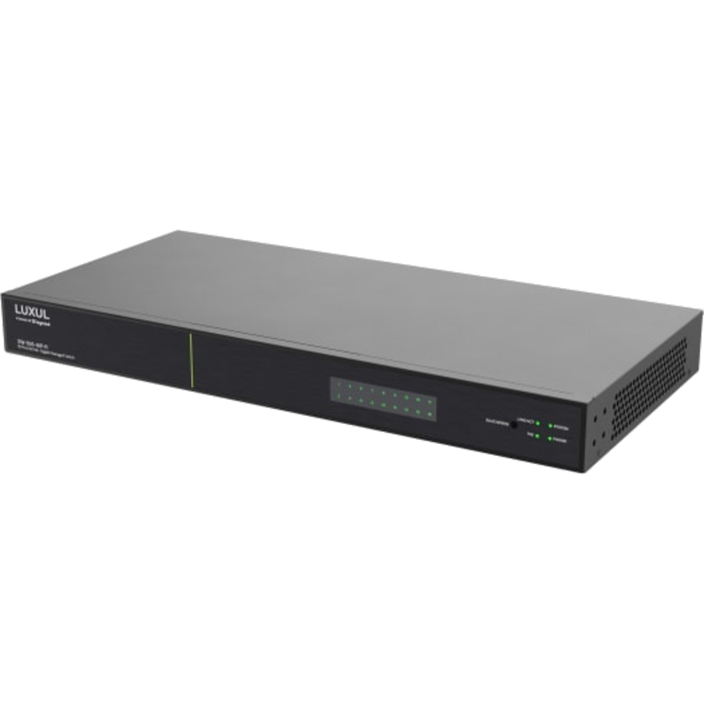 Legrand SW-505-16P-R – 16-port PoE+ L2/L3 managed switch med 2 RJ45/SFP uplink