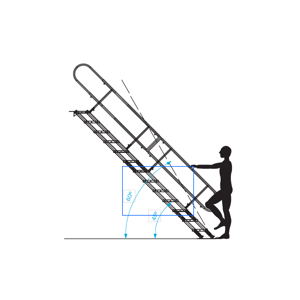 [165079] Prolyte SM-STAIR EasyStair flex påbygg – 5-Trinn, Påbygningsdel, u/koblinger