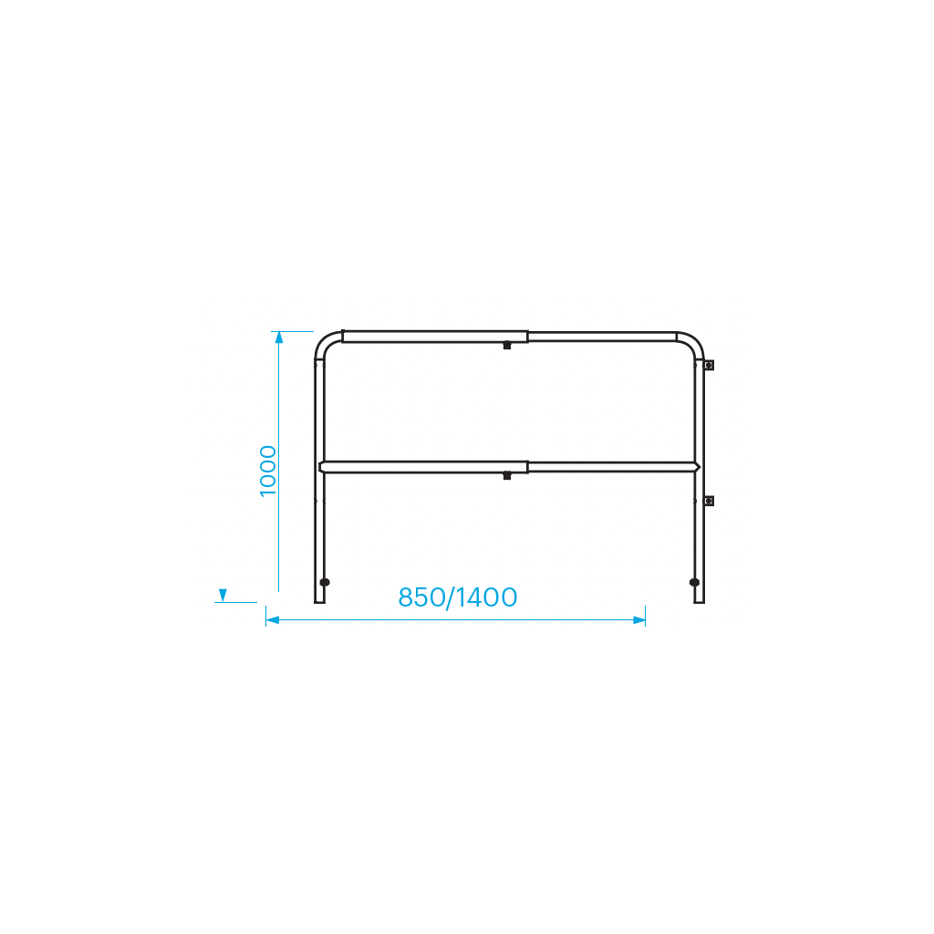 Prolyte SM-RAIL Easyrail rekkverk – 30kg, justerbart 84-140cm