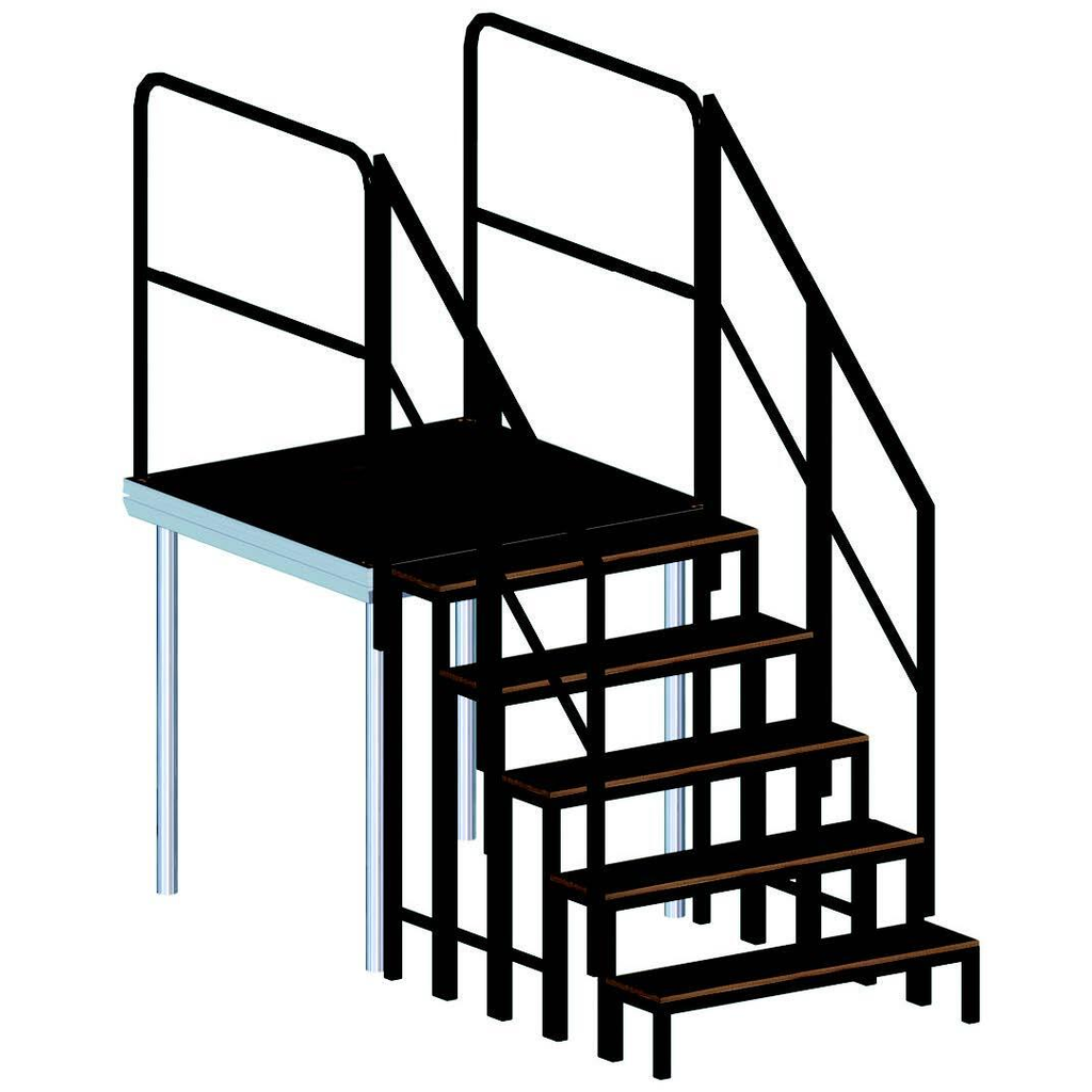 [165794] Prolyte SM-STAIR EasyStair modultrapp – 40cm, Enkel Trappemodul