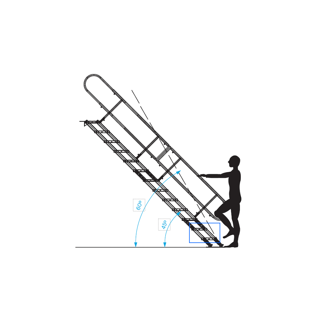 [165800] Prolyte SM-STAIR EasyStair flex påbygg – 2-Trinn, Påbygningsdel, u/koblinger