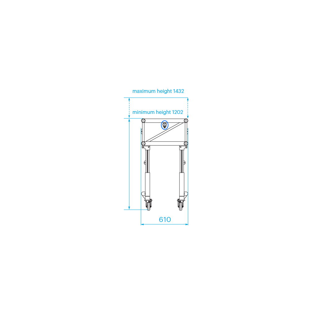 Prolyte S36PRA-T Prerigg rør – 244cm, Alu, Ø50x5, For Prt2, Inkl Feste